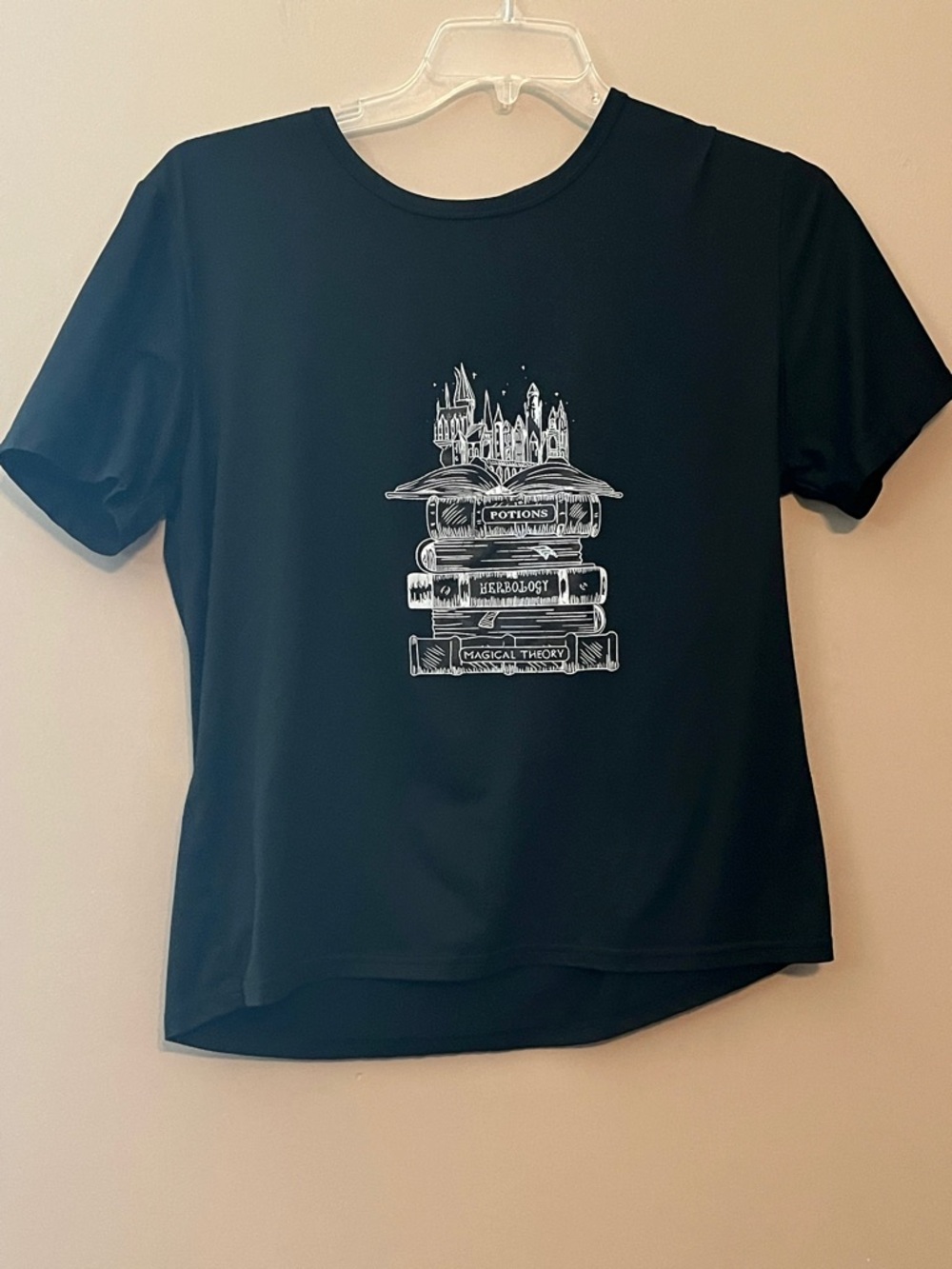 Women’s Black Graphic Book Stack Tee - Literary Print